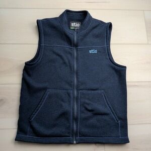 Stio Wilcox Fleece Vest Mens Large Outdoor Hiking Casual Utility Blue